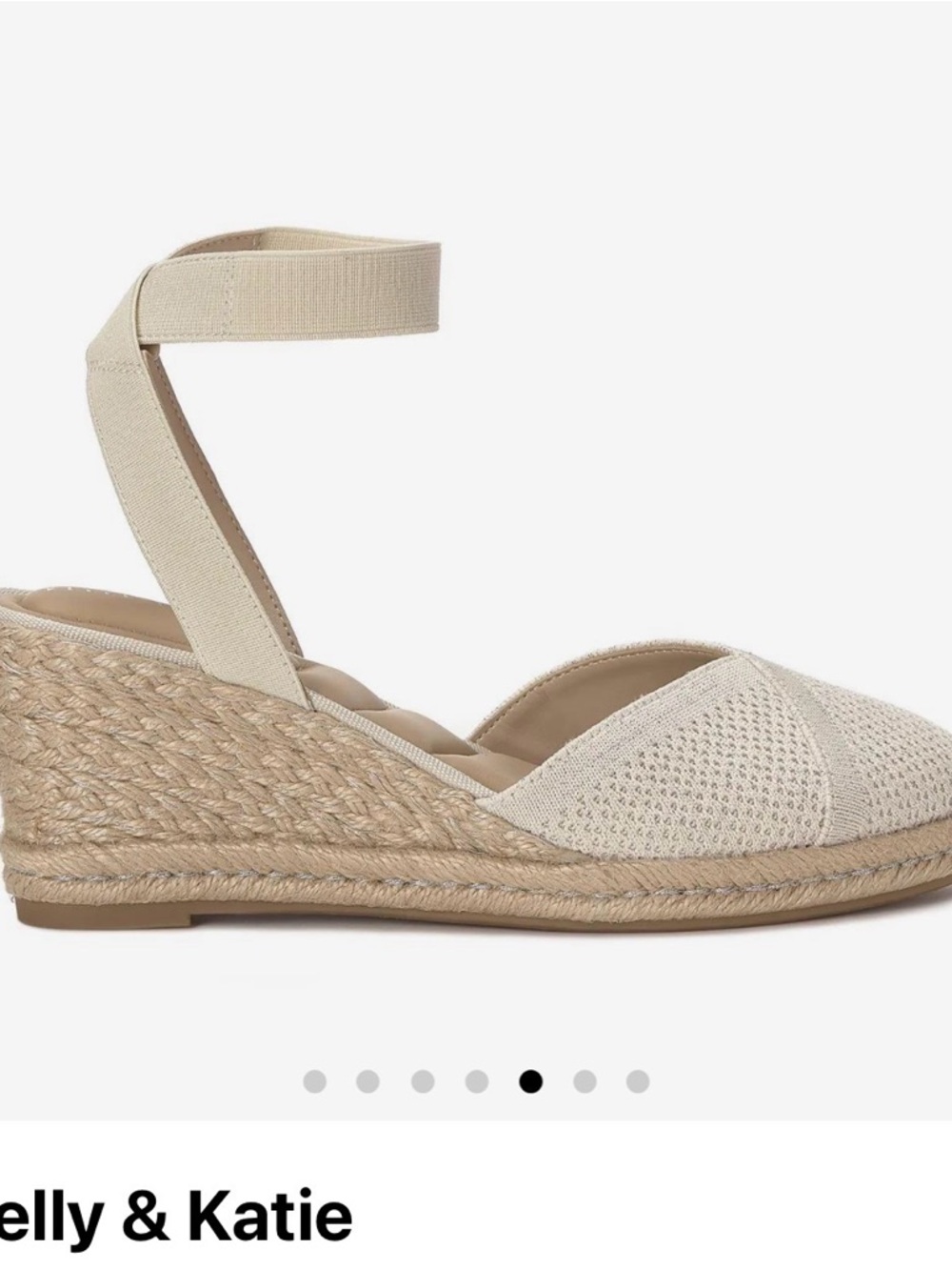 Kelly & Katie Cream Espadrille Ankle-Tie Wedge - Picture 2 of 8